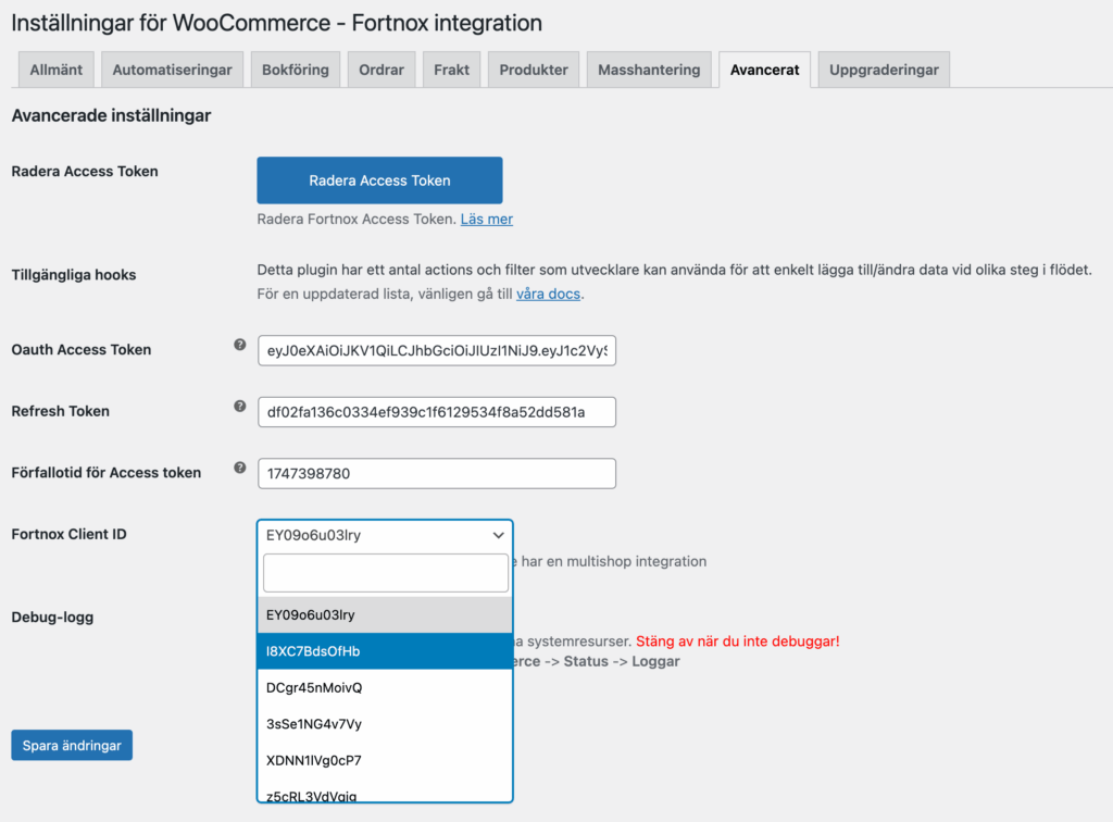 Fortnox - flera clientid för multisite